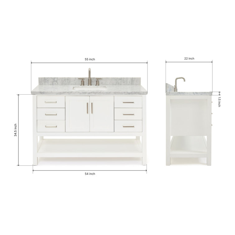 Magnolia 55" White Freestanding Single Bathroom Vanity Set