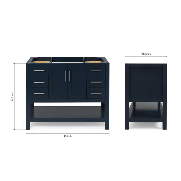 Midnight Blue 42'' Single Freestanding Bathroom Vanity Base