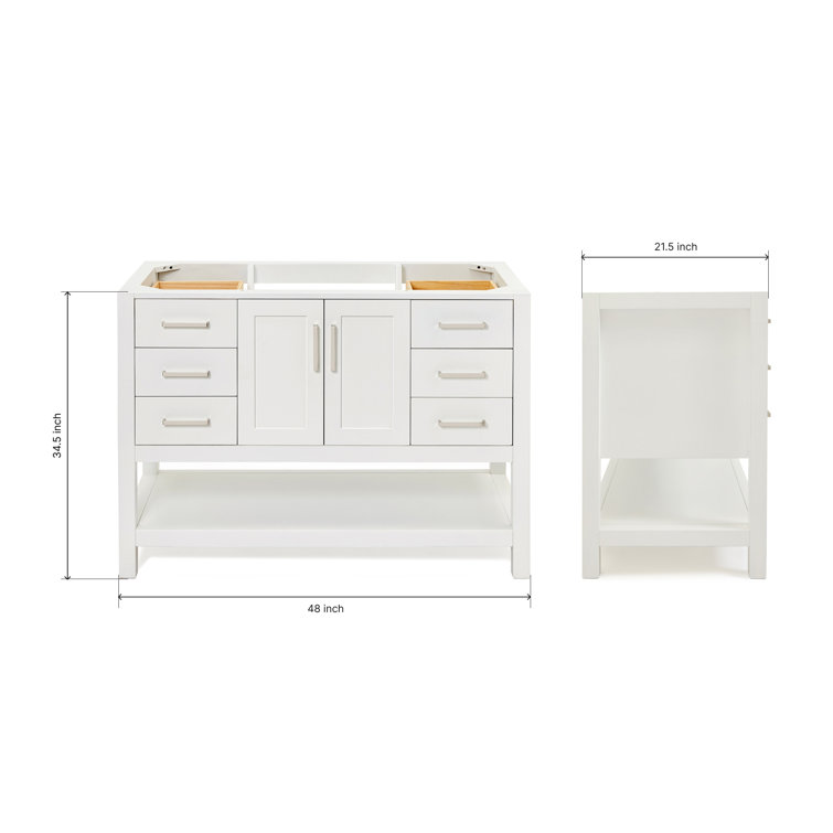 48'' White Solid Wood Single Bathroom Vanity Base