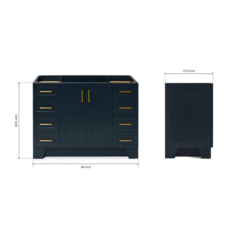 Midnight Blue 48'' Hardwood Single Bathroom Vanity Base
