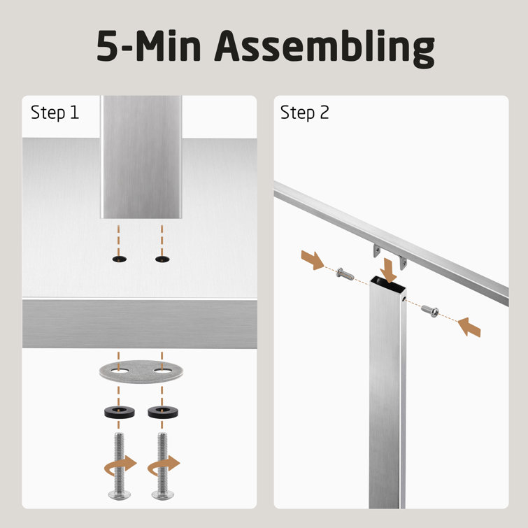 Brushed Nickel Freestanding 2-Tier Stainless Steel Towel Rack with Marble Base