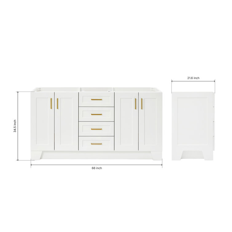 Taylor 66'' White Double Freestanding Vanity Cabinet