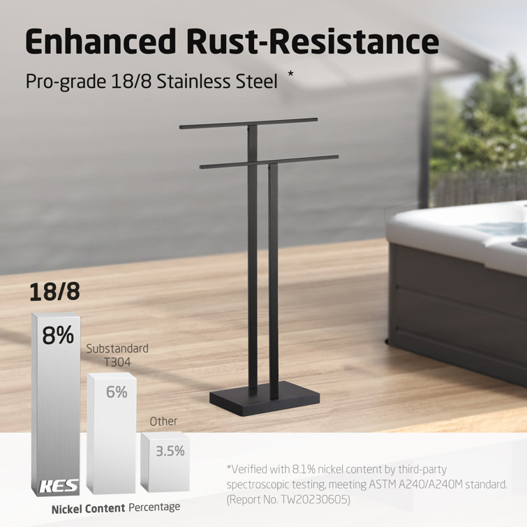 Matte Black Stainless Steel Freestanding 2-Tier Towel Rack