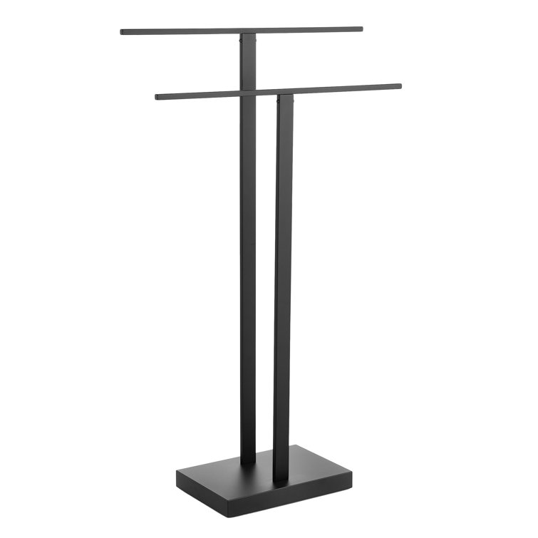 Matte Black Stainless Steel Freestanding 2-Tier Towel Rack