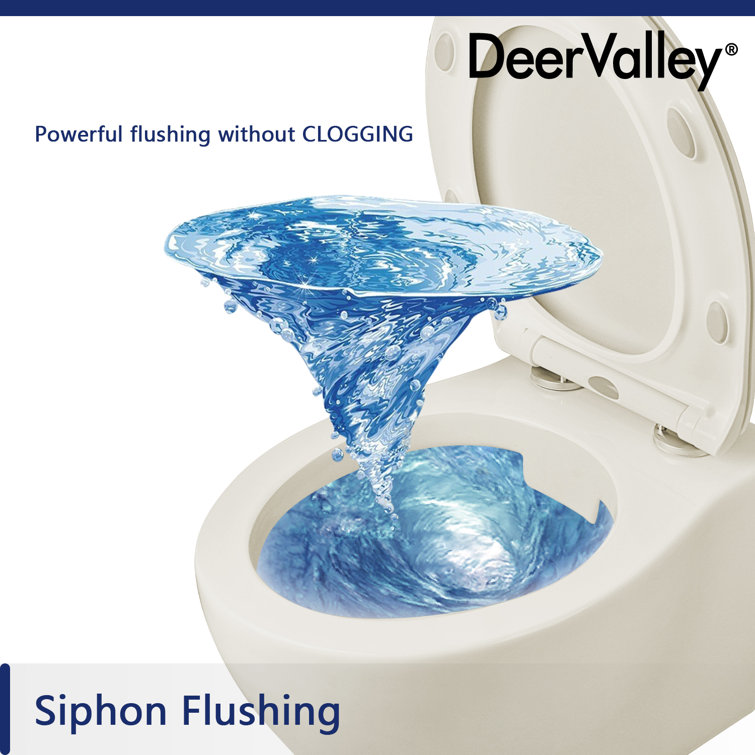Beige Ceramic Wall-Hung Elongated Toilet with Slow-Close Seat