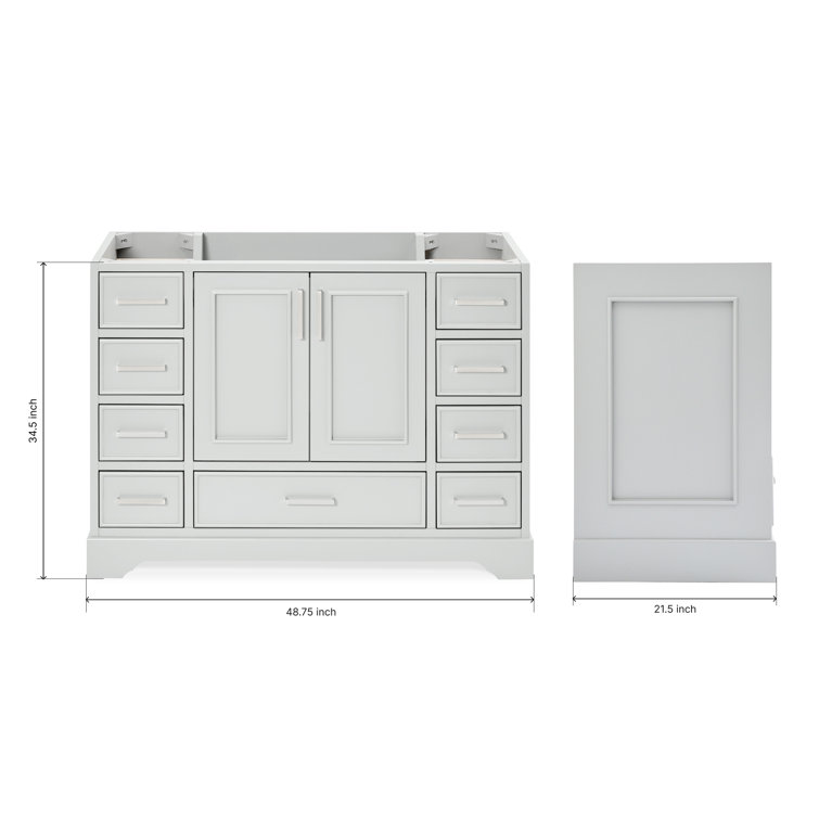 Stafford 48" Gray Hardwood Single Freestanding Vanity Cabinet
