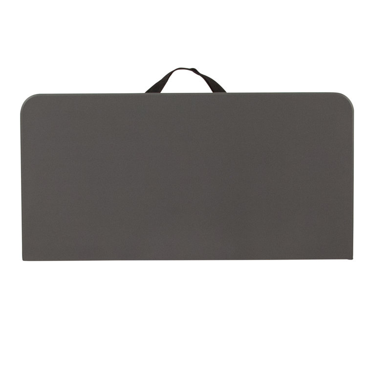 Dark Gray Square Metal and Plastic Folding Table with Handle