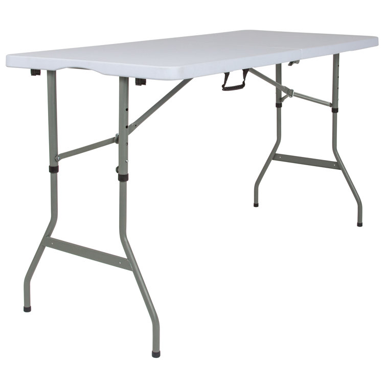 Modern 60'' Gray Metal Frame Rectangular Folding Patio Table