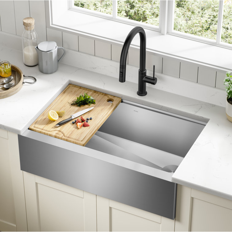 Kore 33" Stainless Steel Modern Farmhouse Single Bowl Sink