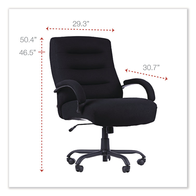 Black Kesson Series Big & Tall Swivel Task Chair with Aluminum Accents