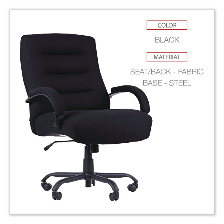 Black Kesson Series Big & Tall Swivel Task Chair with Aluminum Accents