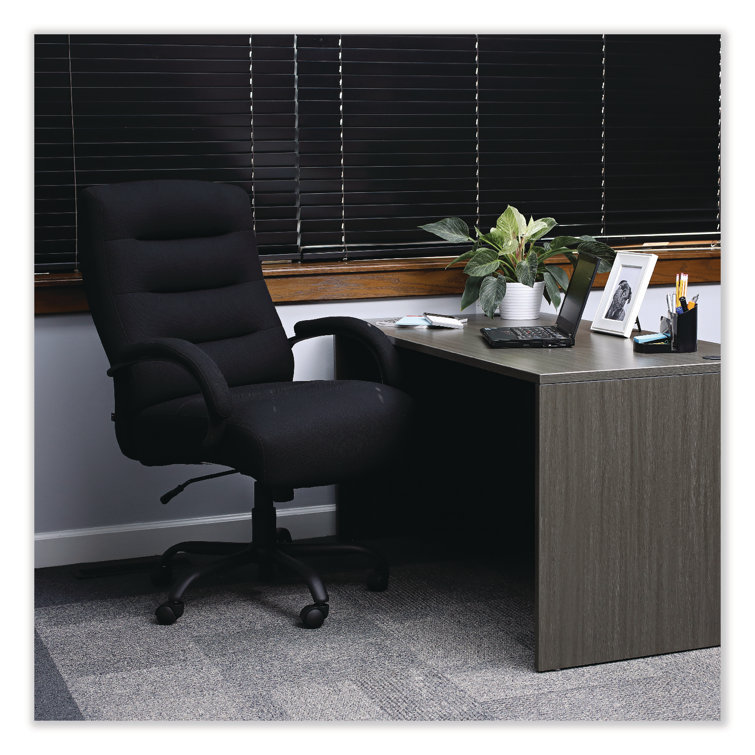 Black Kesson Series Big & Tall Swivel Task Chair with Aluminum Accents