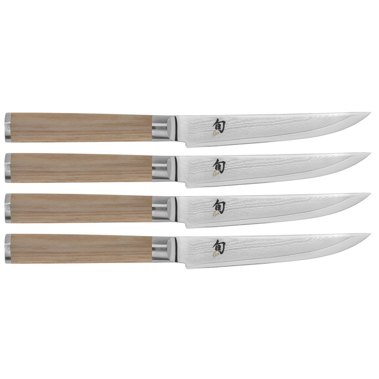 Shun Shun Classic Blonde 4 Piece Damascus Steel Steak Knife Set (Set of 4)