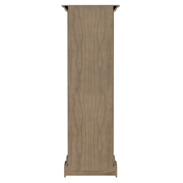Oyster Gray Oak Grandfather Clock with Nickel Accents