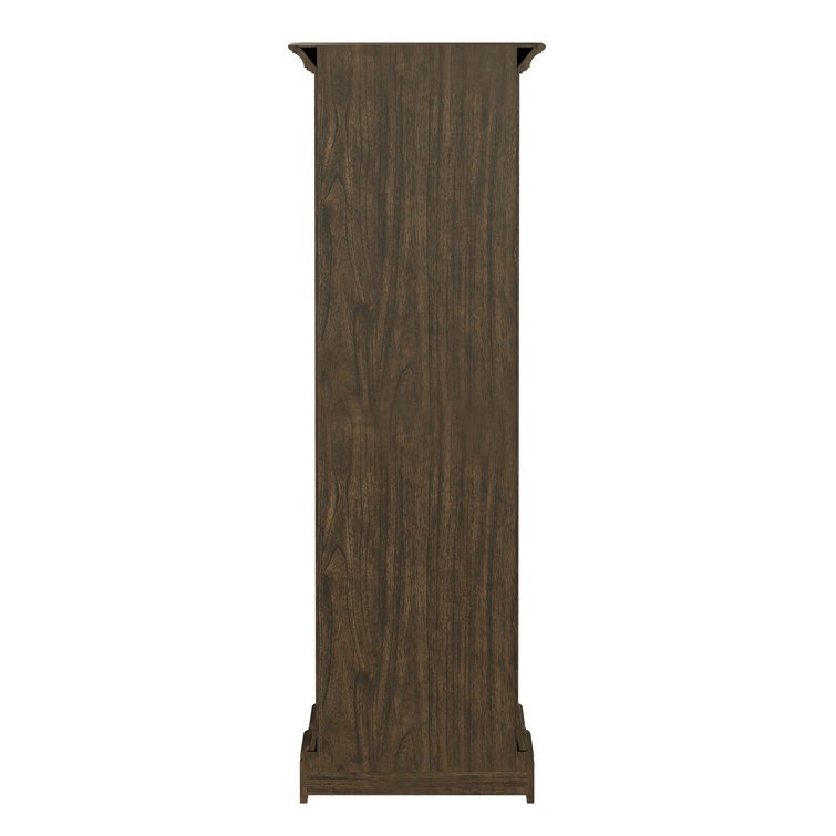 Burnished Oak Grandfather Clock with Nickel Accents