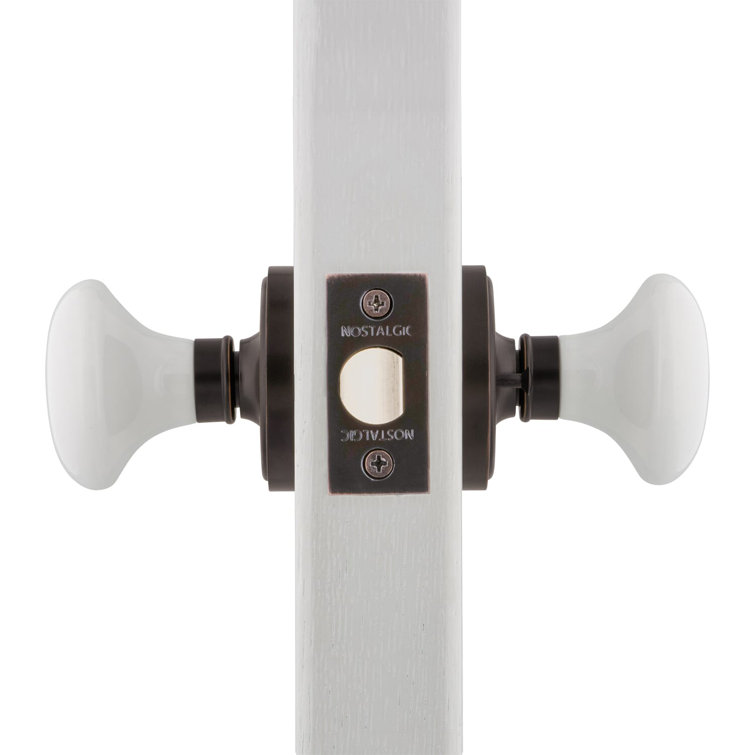 Timeless Bronze Classic Rosette with White Porcelain Door Knob
