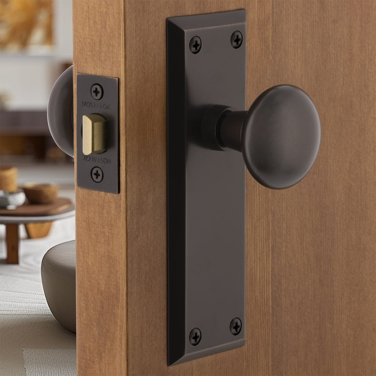 Timeless Bronze New York Plate Passage Door Knob