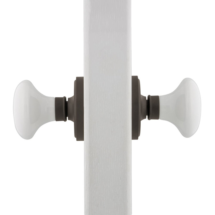 Classic White Porcelain Door Knob with Oil Rubbed Bronze Rosette