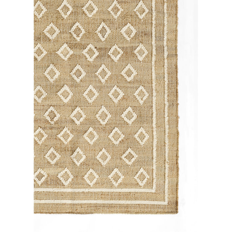 Handmade Beige and White Wool Runner Rug