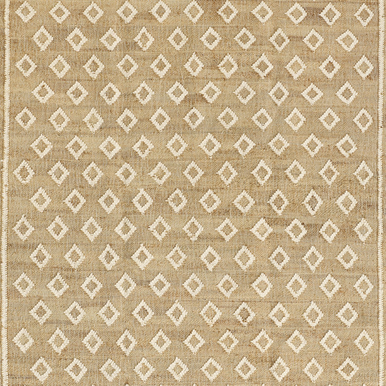 Handmade Beige and White Wool Runner Rug