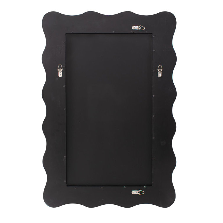 Nickel Scalloped Frame 36'' Rectangular Wall Mirror