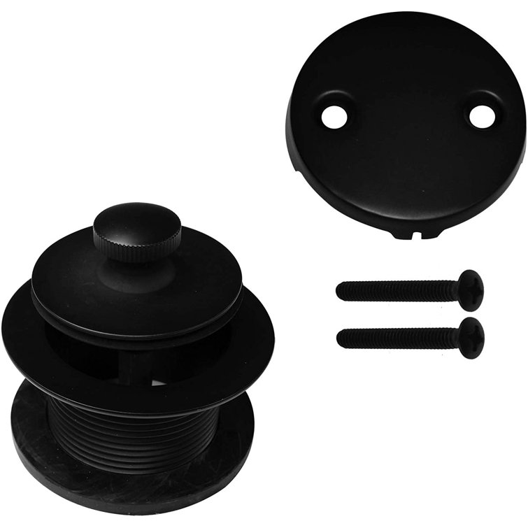 Matte Black Polypropylene Tub Drain Assembly with Twist and Close Mechanism