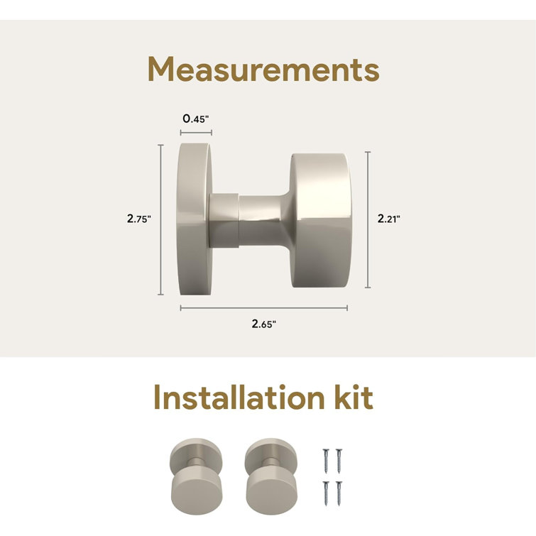 Buena Satin Nickel Round Door Knob Set