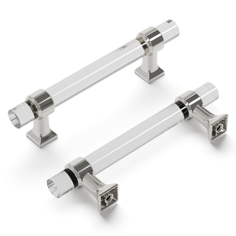 Crystal Palace Polished Nickel and Acrylic Cabinet Pulls