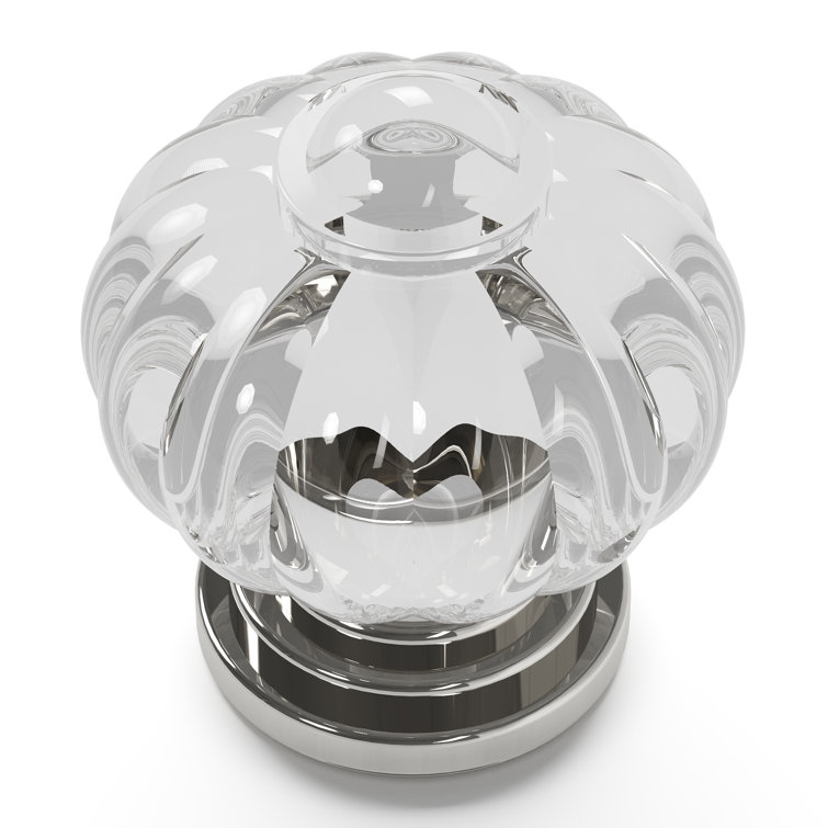Polished Nickel Round Crystal Cabinet Knob with Mounting Hardware