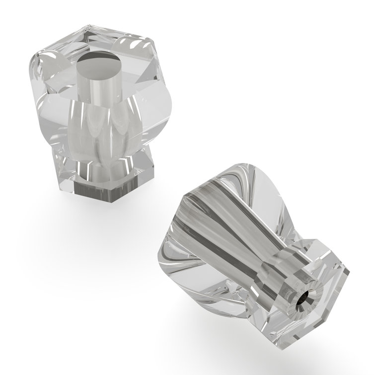 Polished Nickel and Crystal Round Cabinet Knob Set