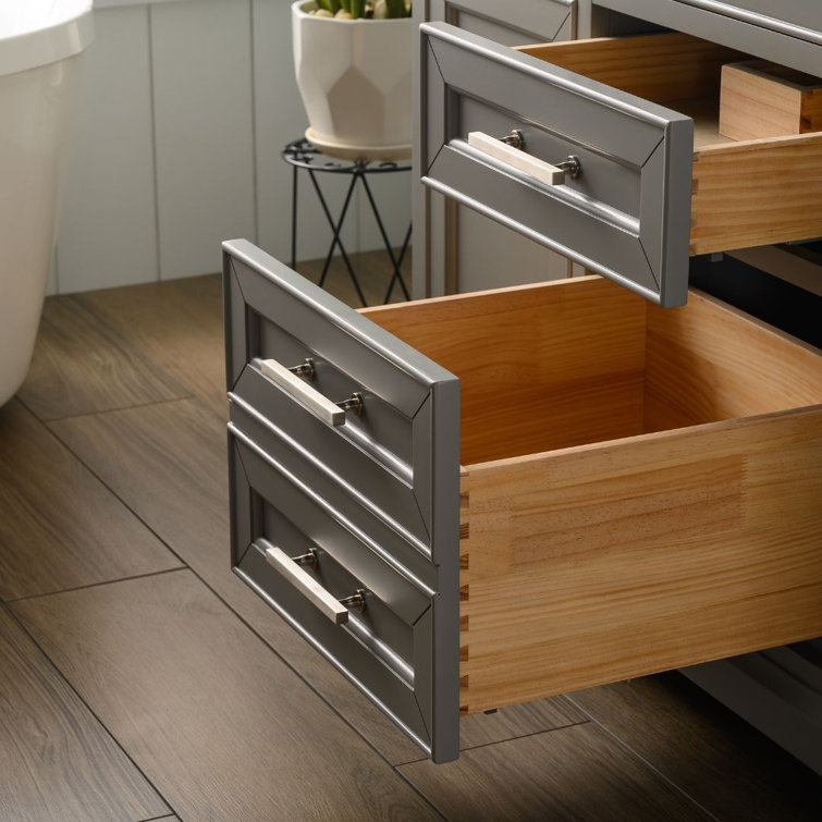 Thompson 48'' Gray Solid Wood Bathroom Vanity with Stone Top