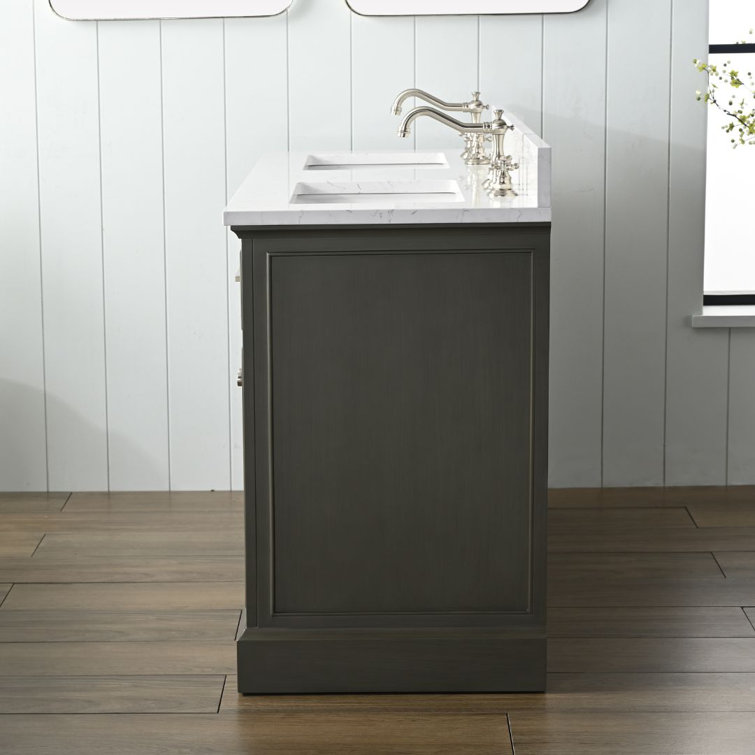 Thompson 54" Silver Gray Double Sink Freestanding Vanity