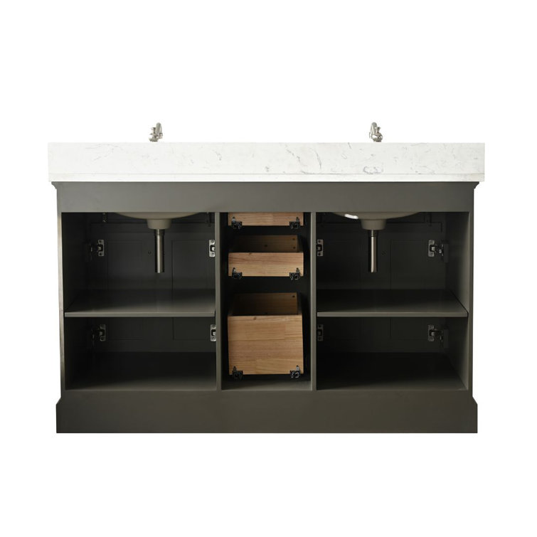 Thompson 54" Silver Gray Double Sink Freestanding Vanity