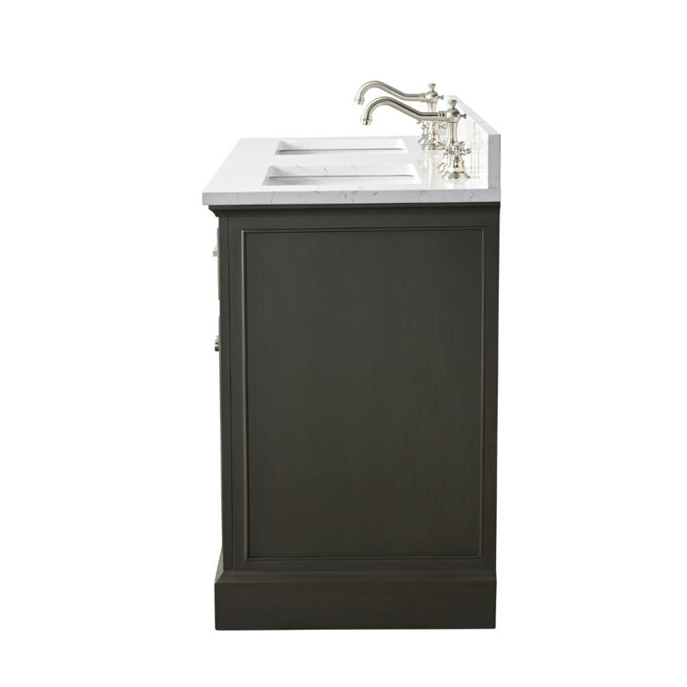 Thompson 54" Silver Gray Double Sink Freestanding Vanity