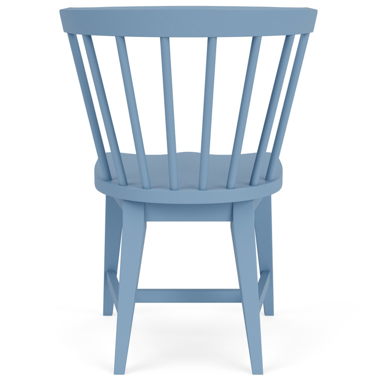 Blue Solid Wood Windsor Side Chair Set