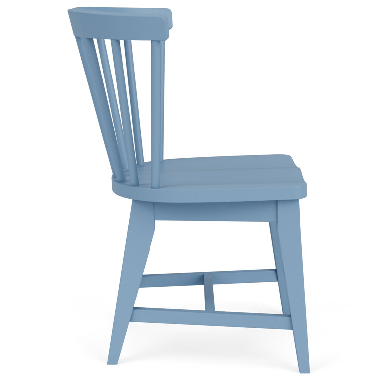 Blue Solid Wood Windsor Side Chair Set