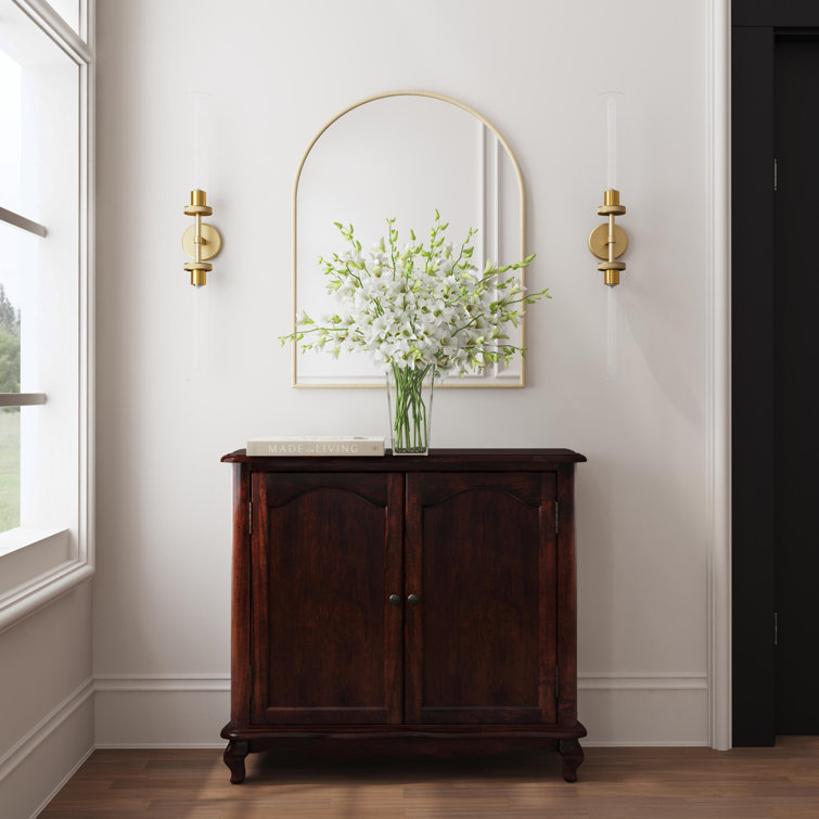 Cherry Poplar Hardwood Accent Cabinet with Antique Brass Hardware