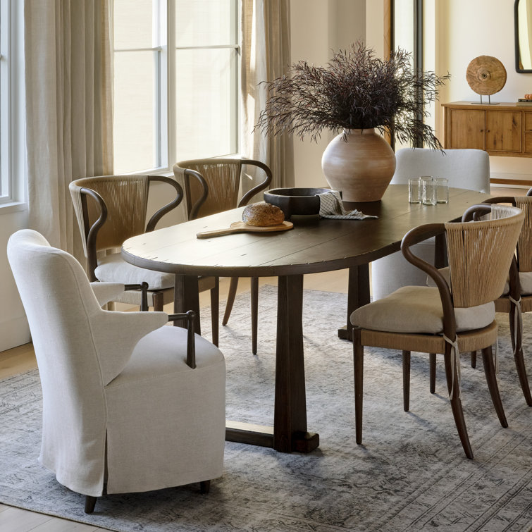 Dark Aged Pine Rectangular Dining Table with Weathered Finish