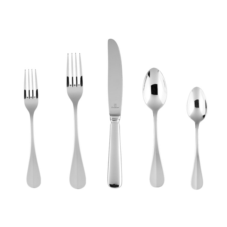 Fortessa Bastille 18/10 Stainless Steel 20 Piece Flatware Set, Service for 4, Silver