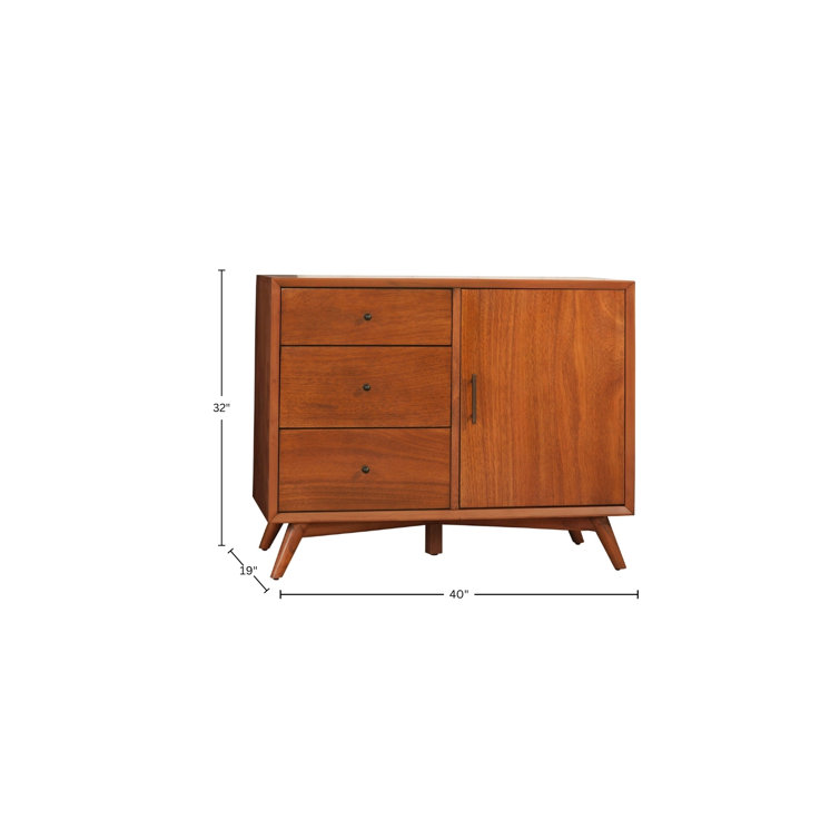 Acorn Brown 40" Mahogany Solid Wood Mid-Century Accent Cabinet