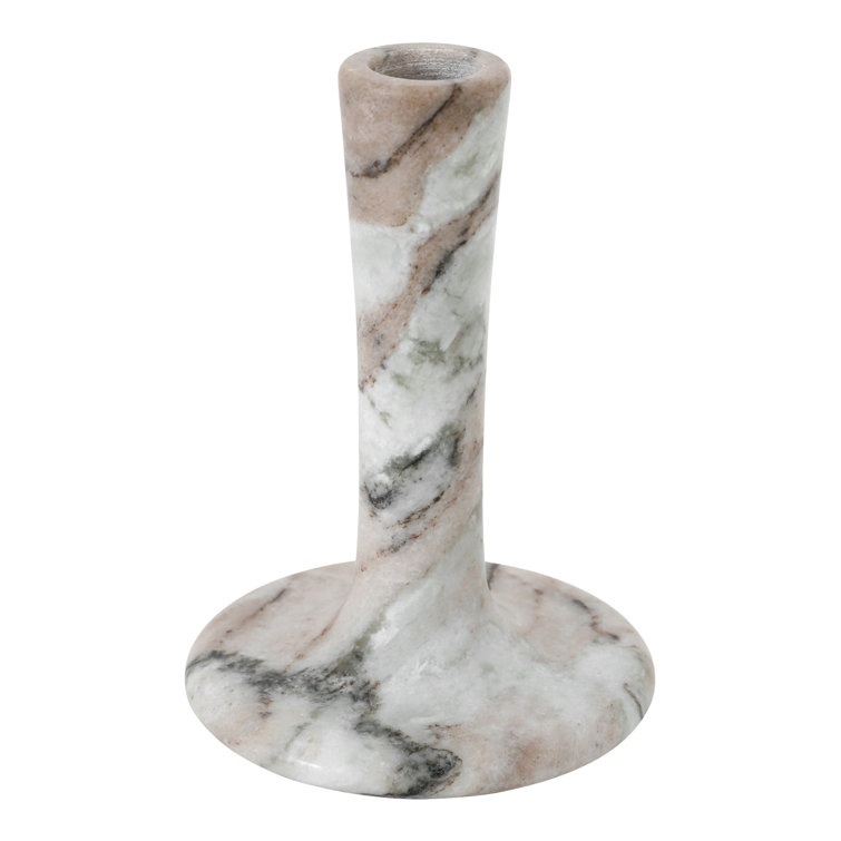 Brown Torrent Marble Tabletop Candlestick, 5.5" H