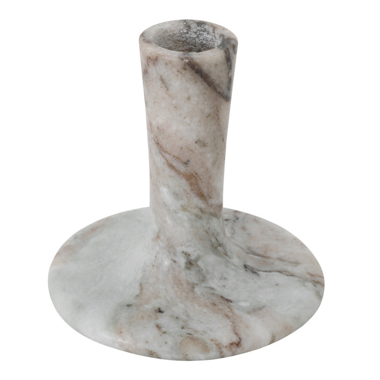 Brown Torrent Marble Tabletop Candlestick, 5.5" H