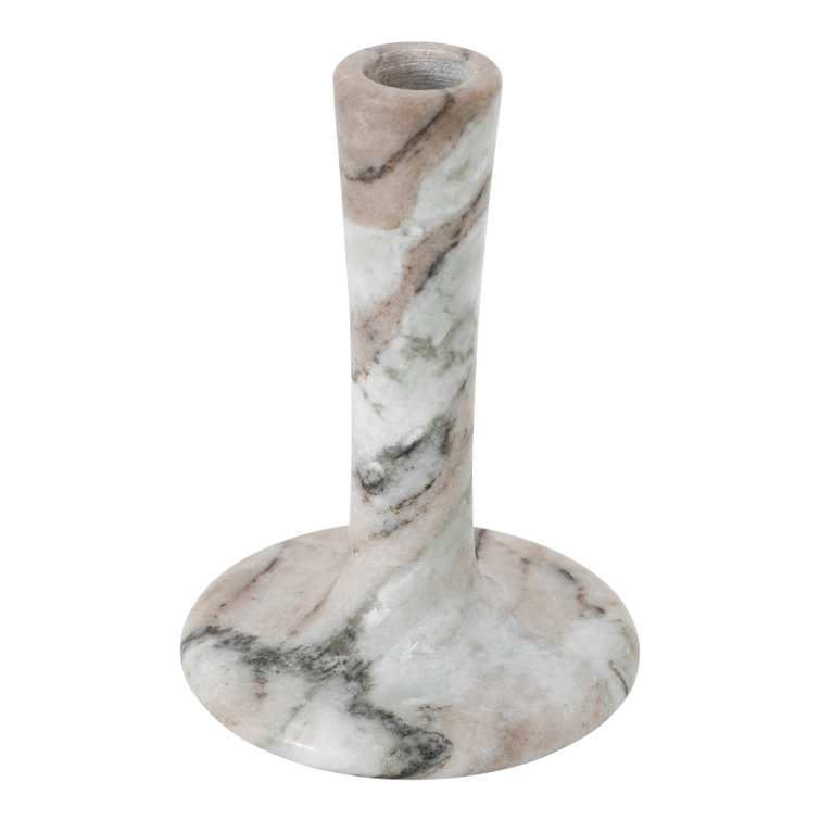 Brown Torrent Marble Tabletop Candlestick, 5.5" H