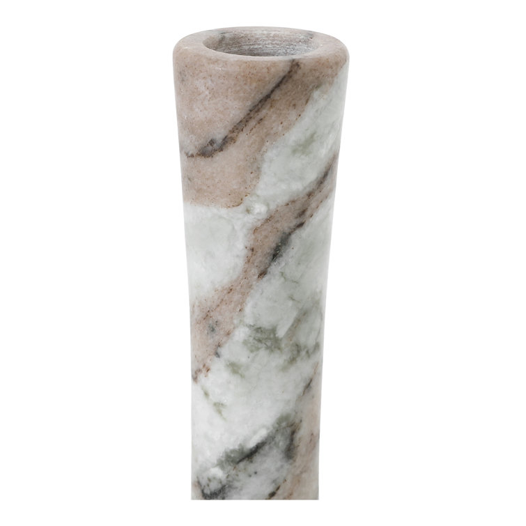 Brown Torrent Marble Tabletop Candlestick, 5.5" H