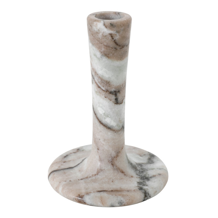 Brown Torrent Marble Tabletop Candlestick, 5.5" H
