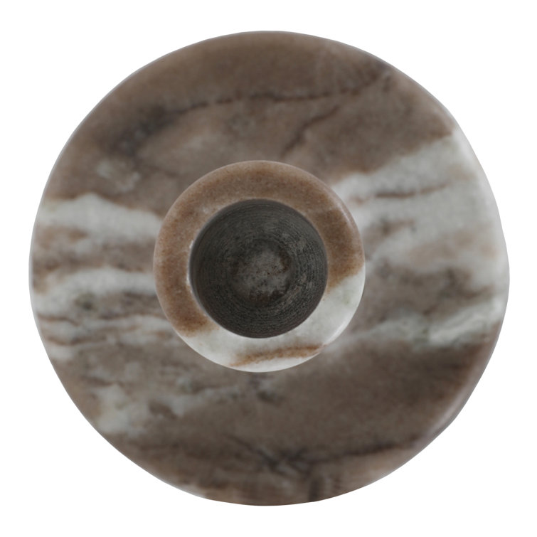 Brown Torrent Marble Tabletop Candlestick, 5.5" H