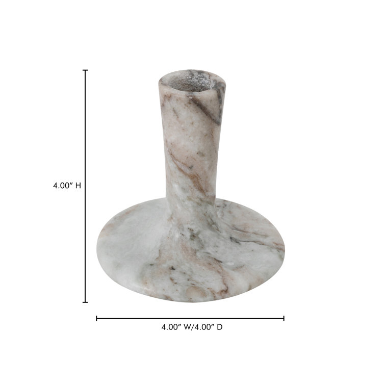 Brown Torrent Marble Tabletop Candlestick, 5.5" H