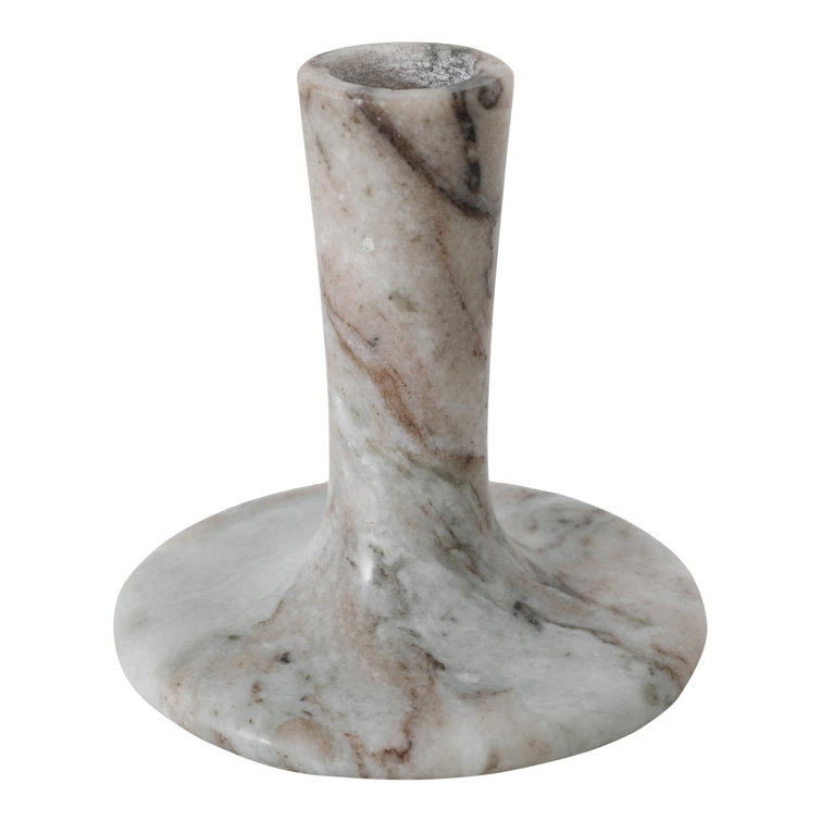 Brown Torrent Marble Tabletop Candlestick, 5.5" H