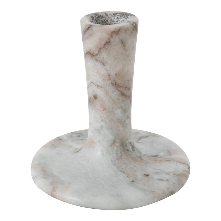 Brown Torrent Marble Tabletop Candlestick, 5.5" H