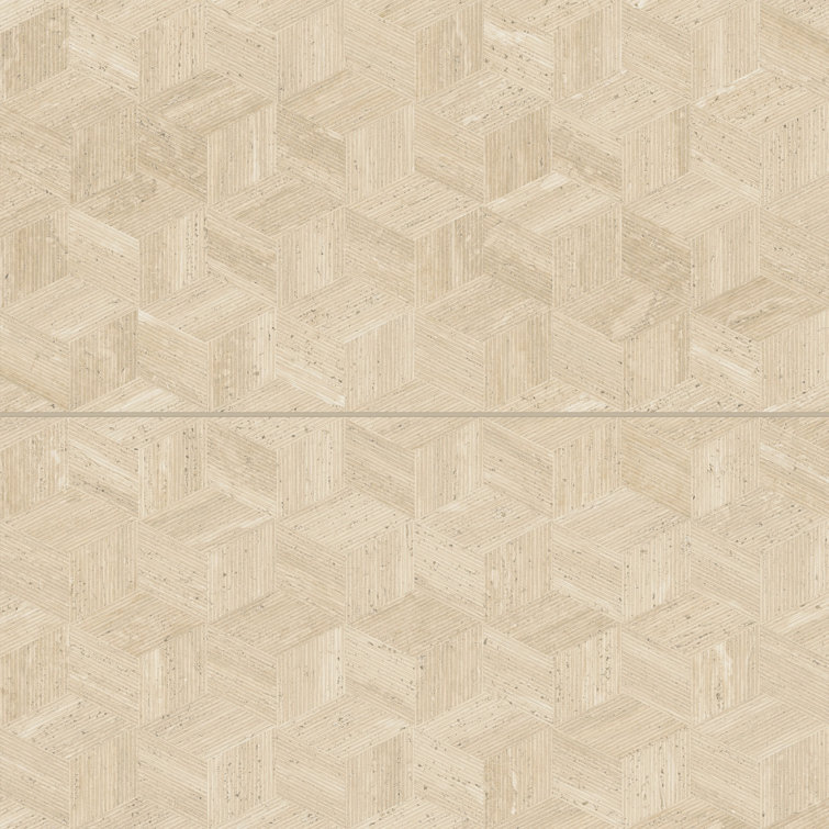 Cream 24x48 Porcelain Matte Geometric Wall & Floor Tile